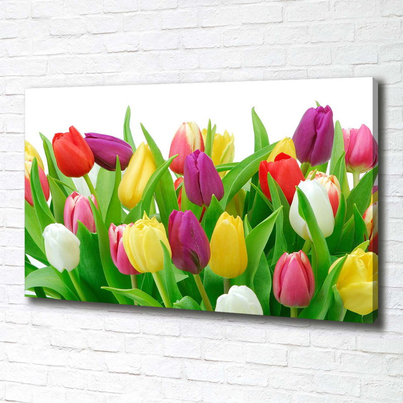 Colorful Tulips - Wrapped Canvas Print