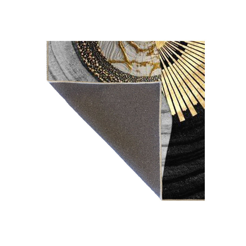 Tapis noir lavable à motif peint, Sous-tapis rectangulaire de 3 pi 3 po x 4 pi 11 po