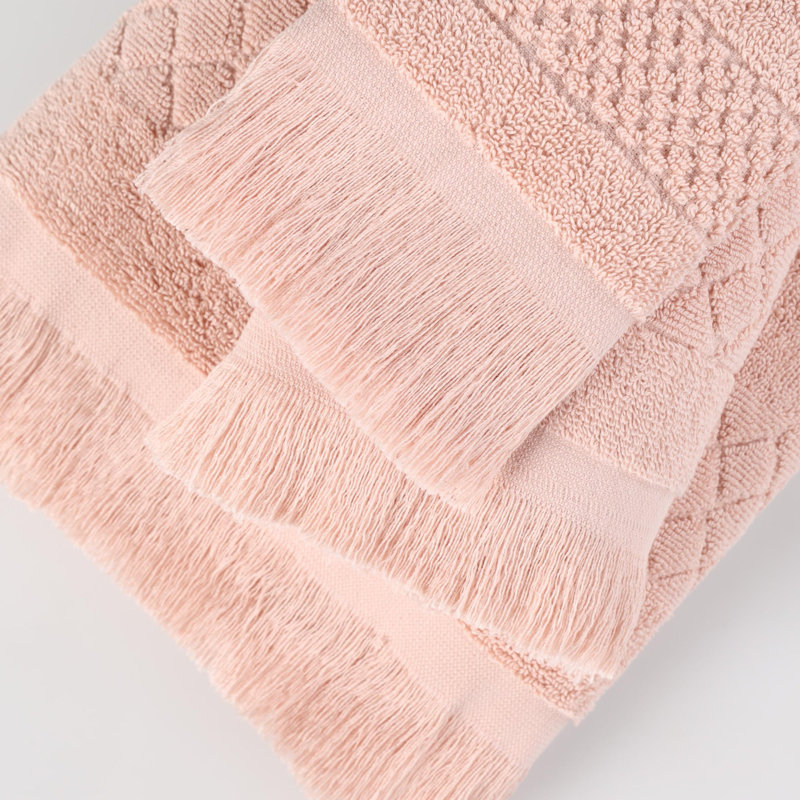 Essuie-mains à motif géométrique Blue Nile Mills, lot de 6, Rose