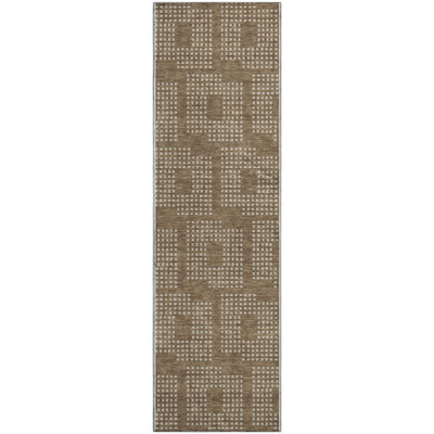Premium Machine Washable Prisco Brown Rug