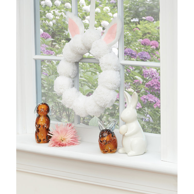 Ornement couronne de lapin en tissu