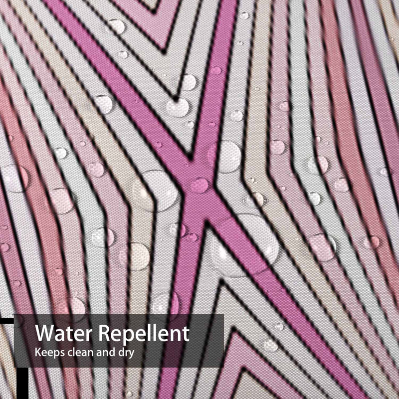 Waterproof Pink Abstract Striped Bath Psychedelic Swirl Shower Curtain with 12 Hooks, 72" L x 72" W