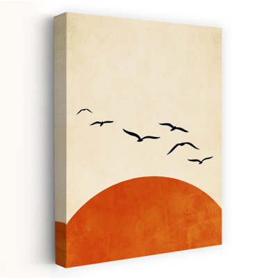 Contemporary Art Contemporary Seagull Bird Nature Sunset Art