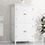 Armoire de rangement élégante pour salle de bain, unité de rangement pour salle de bain, armoire autoportante avec 4 portes, tablettes réglables, tablettes adaptables, blanc-264636025