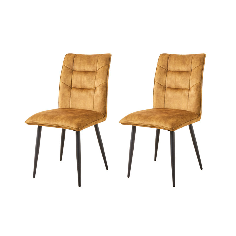 Chaises de salle à manger en velours modernes, Jaune