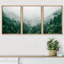 «Fog and Mist Mountain Forest Valley Nature Wilderness», reproduction sur toile 3 pièces-90847335-90847336