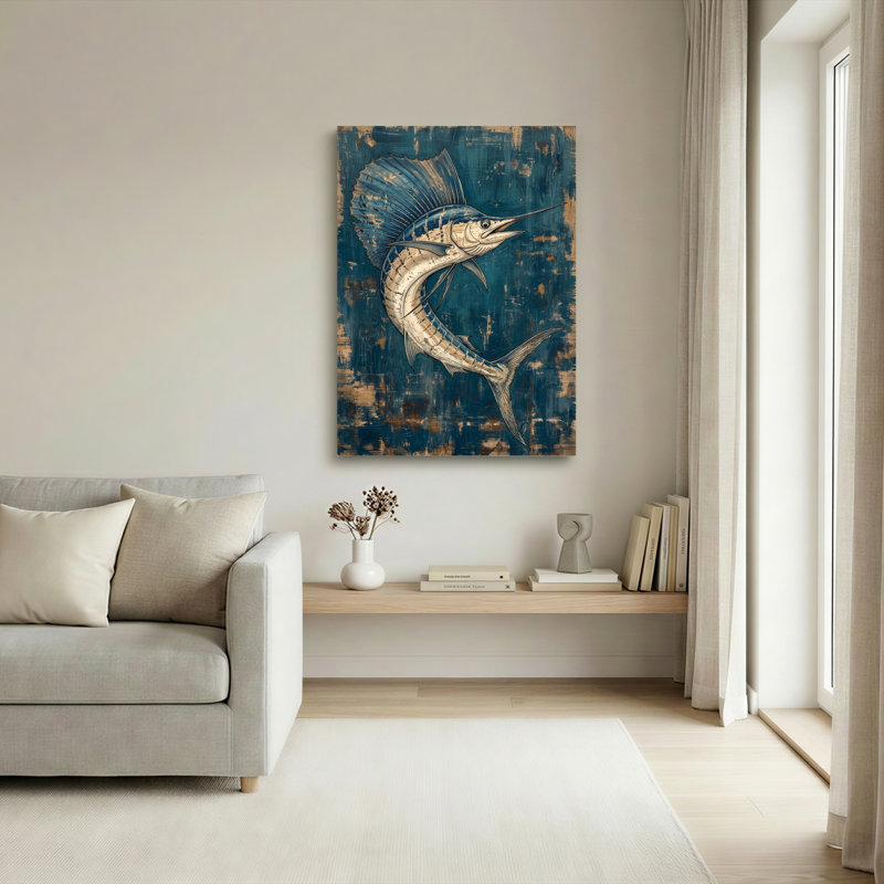 Ensemble de 1 tableau sur toile représentant un voilier, 40"H x 28"W, Wrapped Canvas