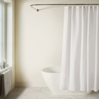Linen-Look Textured Woven Shower Curtain