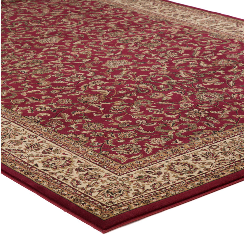 Izaiah Oriental Red/Gray/Ivory Area Rug, Rectangle 5'3" x 7'7"