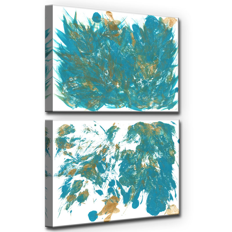 «Feathers I / II», ensemble de 2 impressions murales sur toile, H 12 po x l 32 po x P 2 po