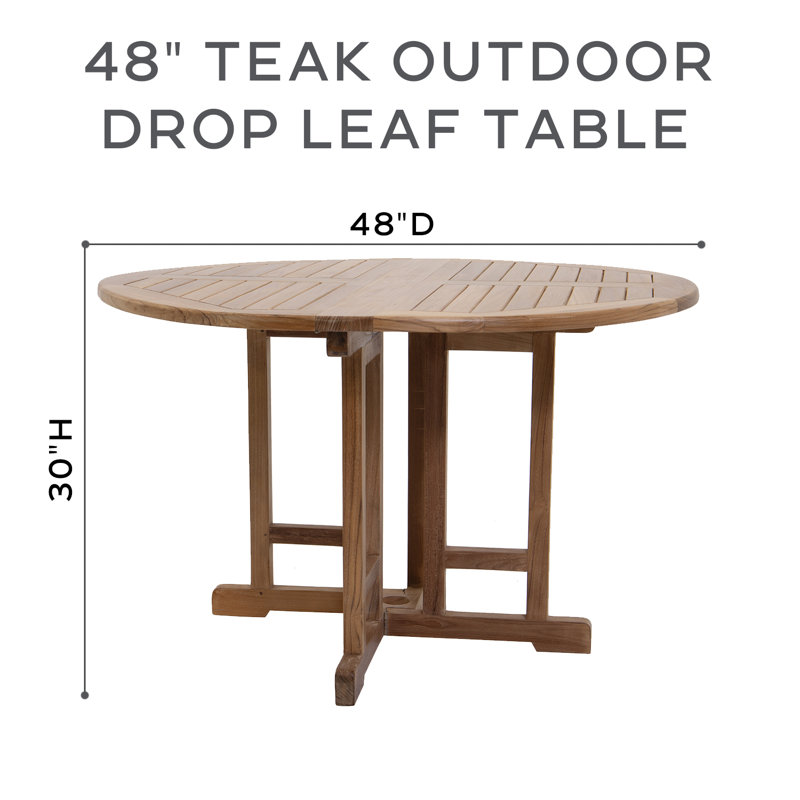 Jamer Outdoor Round Teak Dining Table