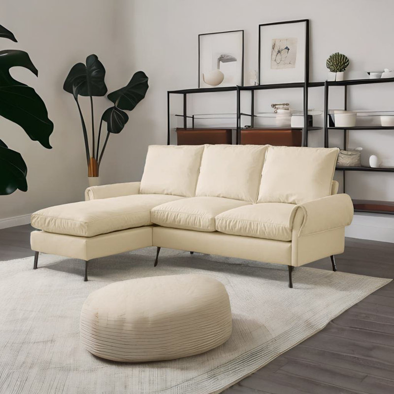 Canapé modulaire 2 pièces Fenske, Similicuir beige