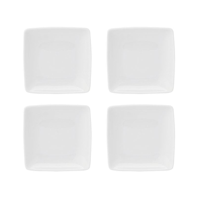 Carré White Porcelain China Butter Dish