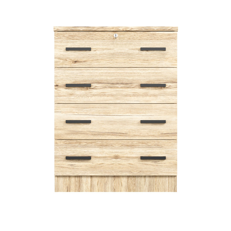 Kitts Chest with Spacious Drawers 29"W, Natural Oak