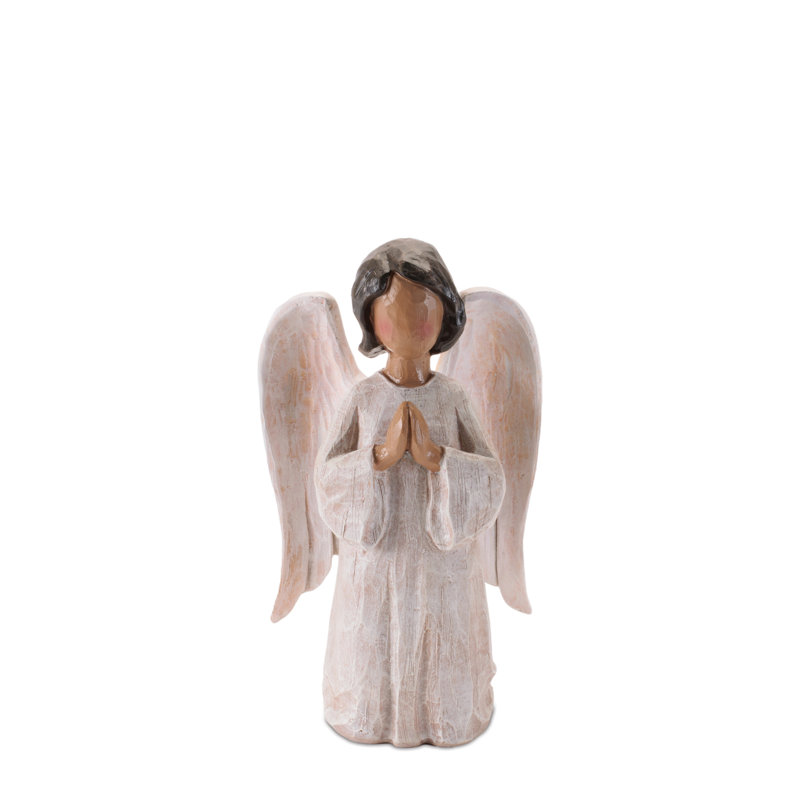 Figurines d'ange priant au fini neutre doux