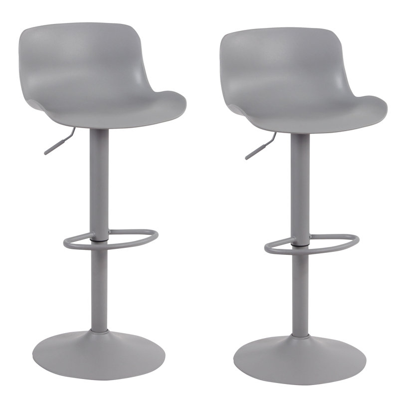 Adjustable Height Counter Stool with Metal Frame, Grey