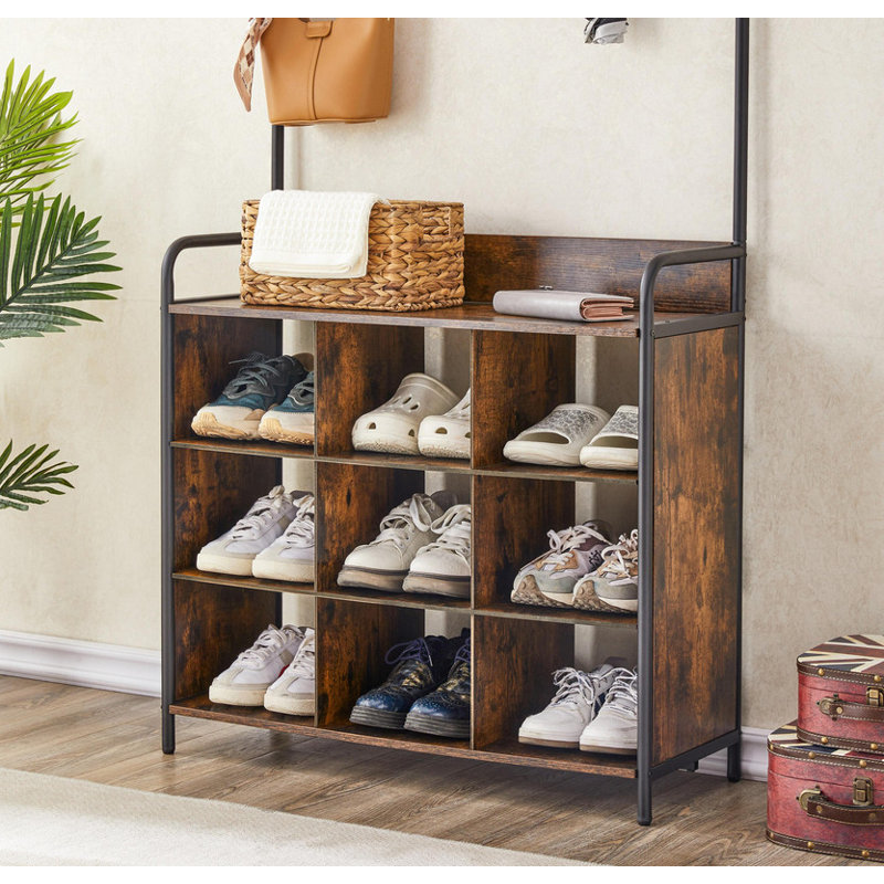 Coat Rack, Hall Tree with Shoe Rack for Entryway, 3-in-1 Entryway Coat Rack and Storage Rack, with 7 Hooks, a Hanging Rod
