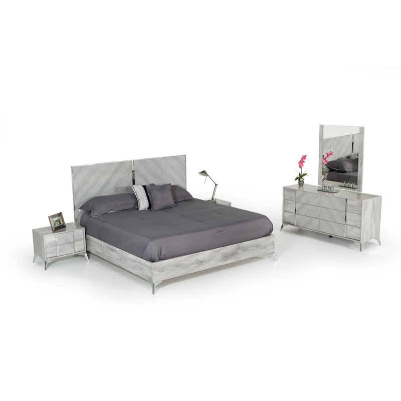 Ensemble de chambre avec lit plateforme 5 pièces Reece, Grand