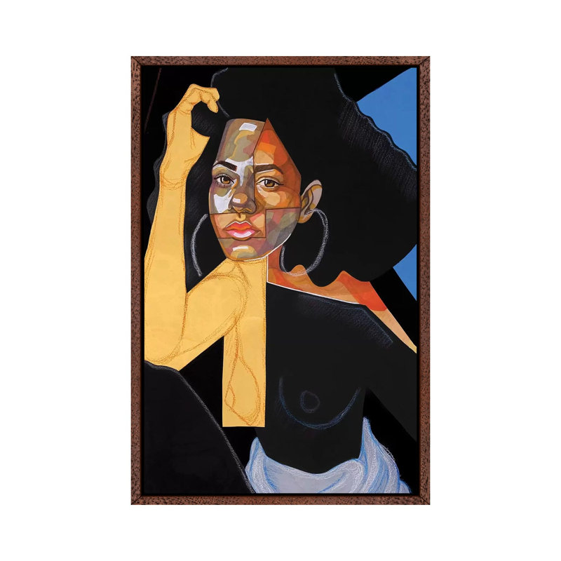 Black Picasso - Print on Canvas, 66.04 cm H x 45.72 cm W, Classic Brown Wood Framed