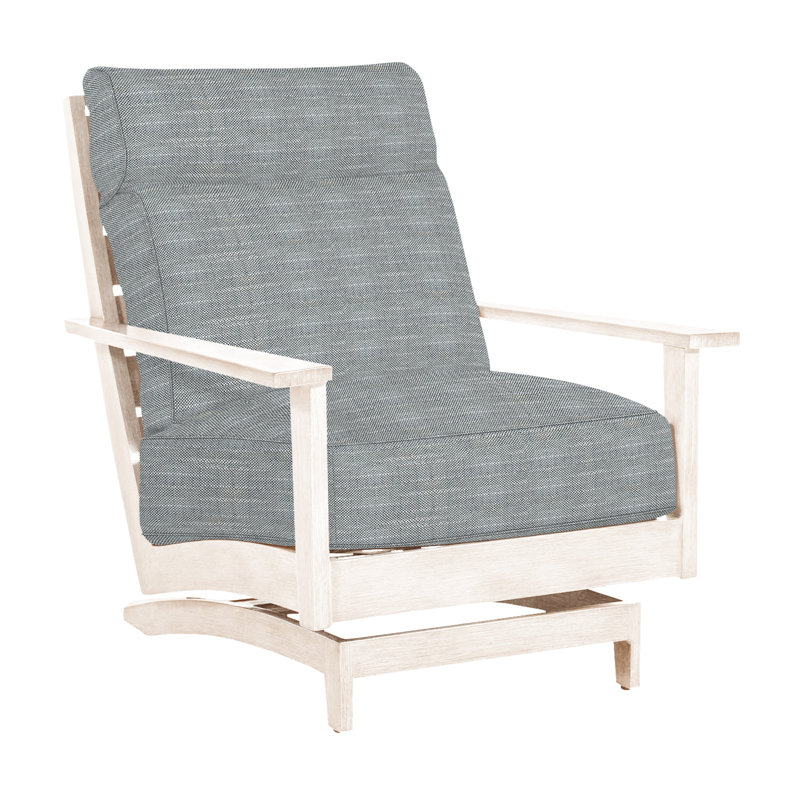 Kennebunkport Patio Lounge Chair with Cushions, Oyster, Rollo Silver, Welt + Standard fill