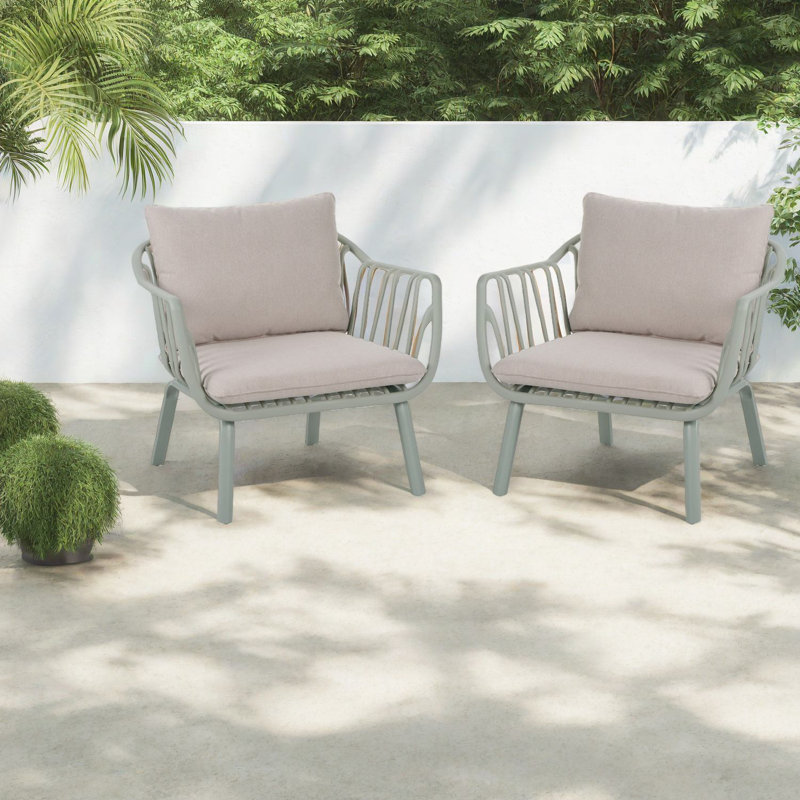 Confortable chaises de patio, ensemble en PP et en fer pour la maison