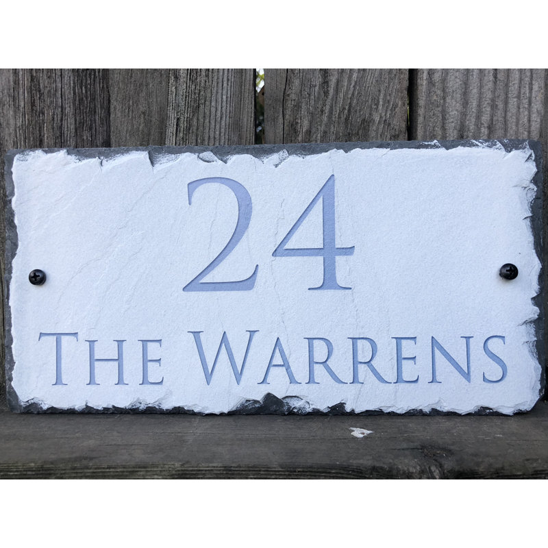 Plaque d'adresse sur 2 lignes Home Wall, Montage à 2 trous, H 6 po x l 12 po