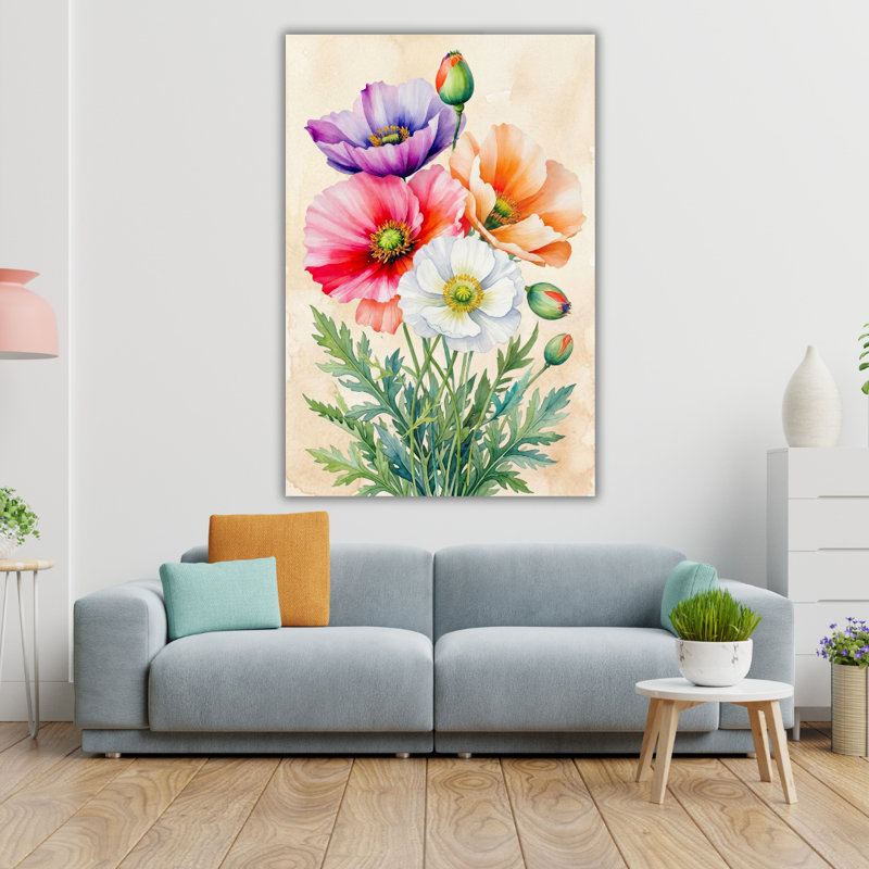 Art mural en verre trempé aquarelle, H 30 po x l 20 po