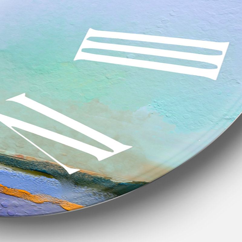 Abstrait coloré paysage marin VII - horloge murale moderne, Surdimensionné