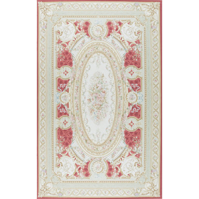 Tapis rouge et vert noué à la main de haute qualité