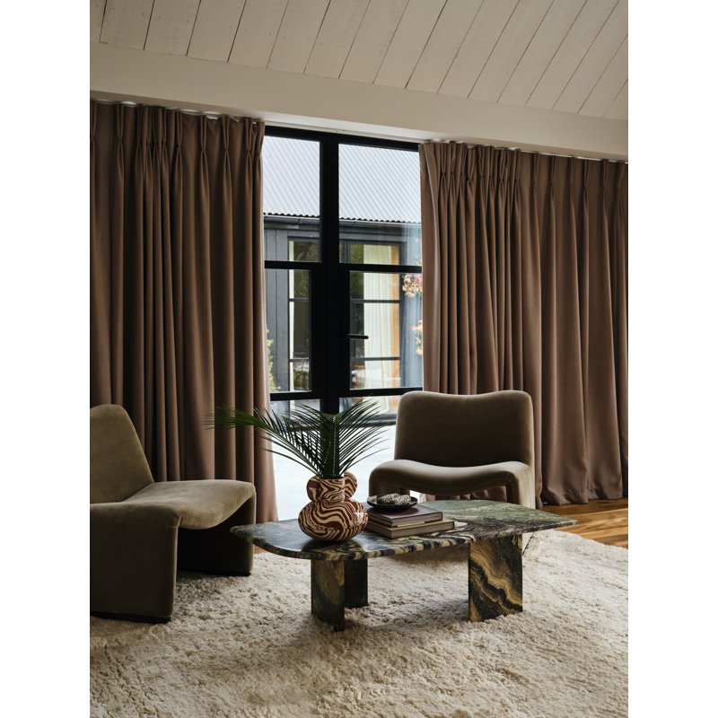 Handloom Cashmere Blend High Pile Area Rug in Natural, Rectangle 12' x 16'
