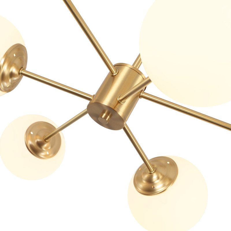 6-light Modern Linear Dimmable Sputnik Chandelier , null, null