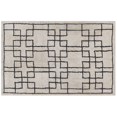Elaini Rectangle Geometric Cotton Area Rug