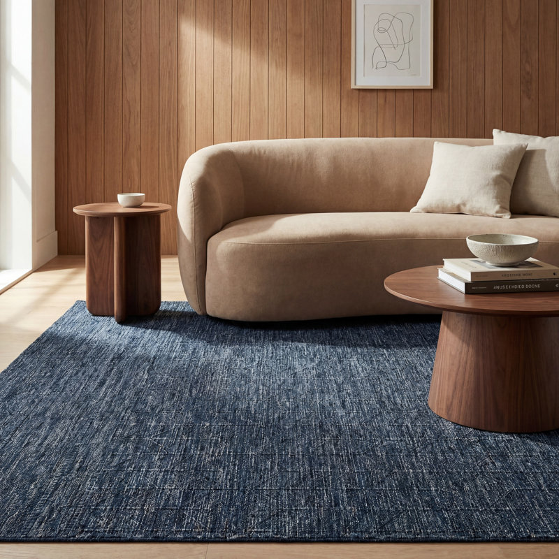  Tapis intérieur / extérieur Cirelia, Bleu très foncé, Rectangle 8 pi 6 po x 11 pi 6 po