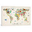 Animal Map Of The World II by Michael Tompsett - Print on Canvas-42153762-56677631