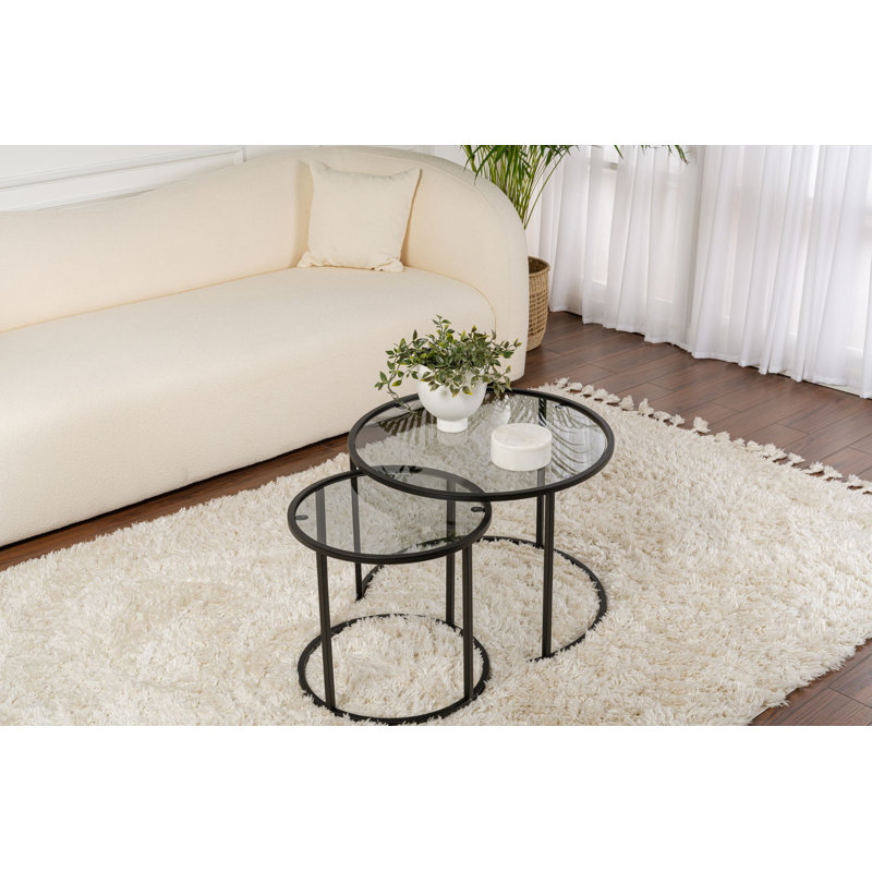 Ensemble de tables basses, Noir, noir, noir, noir, Gris