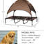Lit de camp surélevé pour animal de compagnie 48 po avec auvent de protection - Lit pour chien d'extérieur pour camping, tissu respirant, portatif, convient aux chiens de camping de taille XL, filet pouvant supporter jusqu'à 110 lb