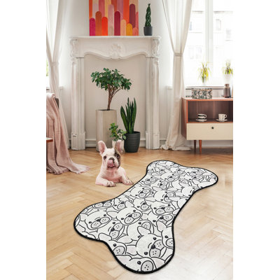 High-Quality Washable Area Rug, 31.5 x 55.1 Inches | 100% Polyester, Antibacterial, Non-Slip Underside | Stylish Black & White Design, Perfect for Living Room, Bedroom & Home Office | Easy Care, Machine Washable