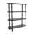 Wooden Oval 3 Shelf Storage Black Shelving Unit with Turned Legs and Beaded Edges