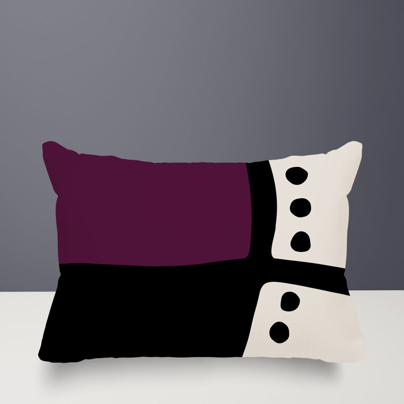 Coussin lombaire réversible intérieur / extérieur Sofi Minimalist, H 18 po x l 25 po, Mauve