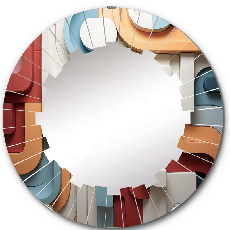 Tuberose - Miroir mural moderne rond, 24 po x 24 po