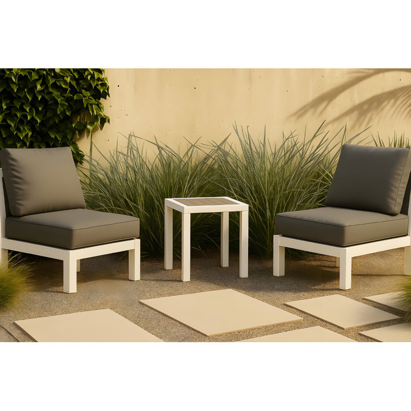 Table d'appoint Ventrell, Gris clair / blanc
