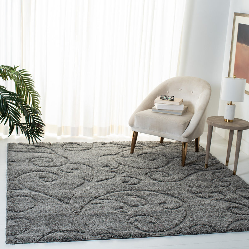 Tapis gris Chaffin, Beige/Gris bleu, Carré 9 pi