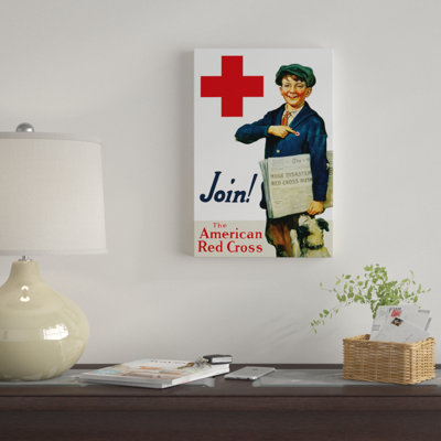 Publicité vintage sur toile «Affiche de la Première Guerre mondiale avec un livreur de papier souriant avec son chien»