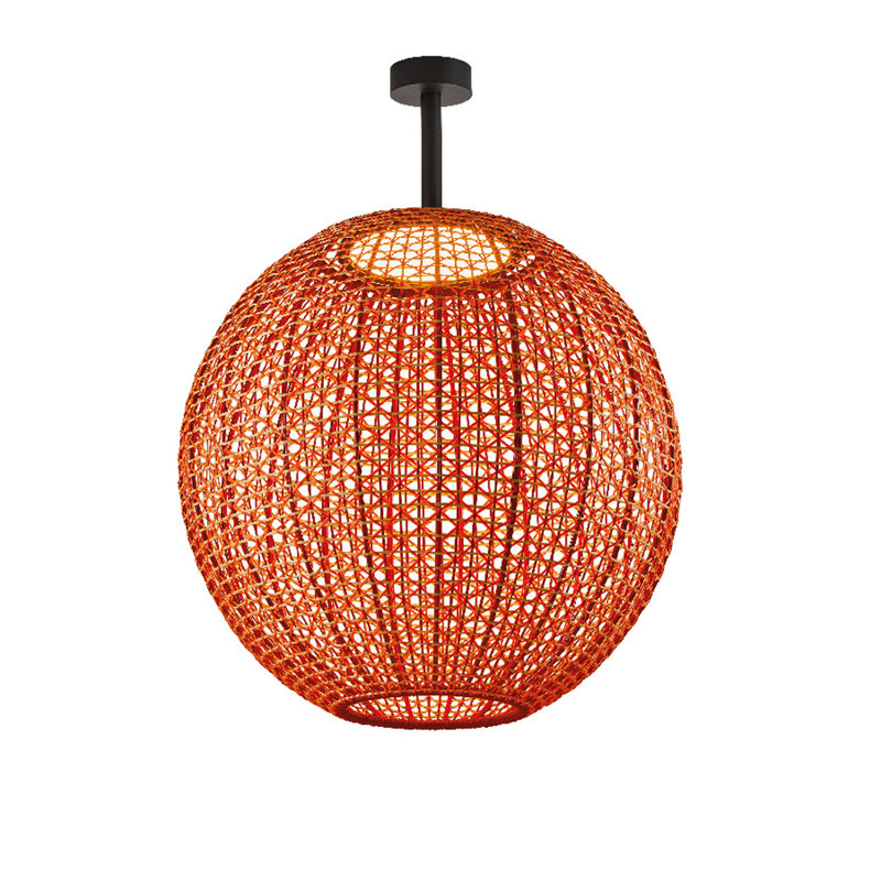 Nans 1 - Light LED Semi Flush Mount, Red
