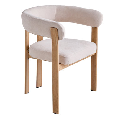 Linen Blend Upholstered Upholstered Back Armchair