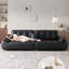 Canapé modulaire noir en similicuir-129020889