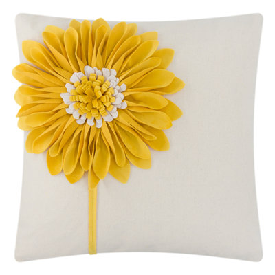  3D Sunflower Throw Pillow Covers 18x18in Decorative Flower Accent Pillow Case Handmade Cushion Cover