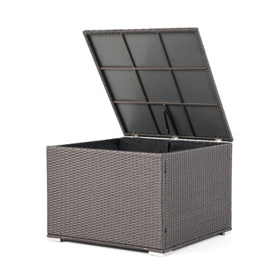 Outdoor Storage Box - Grey With Iron Frame, 32.8 In. Depth X Width 24.72 Height, Extra For Patio Iron, Necessity