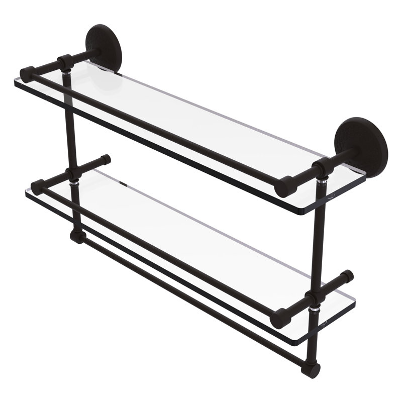 Tilney 2 Piece Tiered Shelf with Towel Bar, Oil Rubbed Bronze, 22"H x 22"W x 16"D