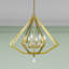 Lustre géométrique à 8 lumières de style bougie avec des accents de cristal Metzinger-1887083460